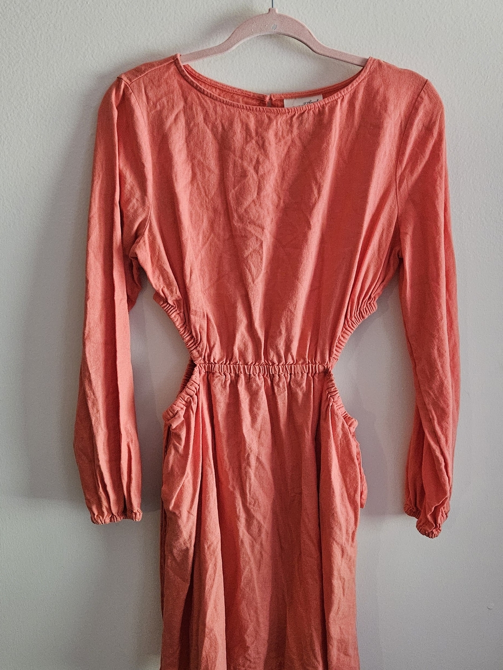 Universal Thread Coral Crewneck Linen-Blend Dress. Summer, Vacation, Casual